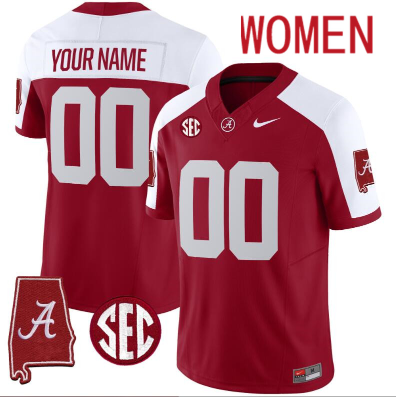 Women Alabama Crimson Tide Vapor Limited red Custom 2024 Nike NCAA Jersey